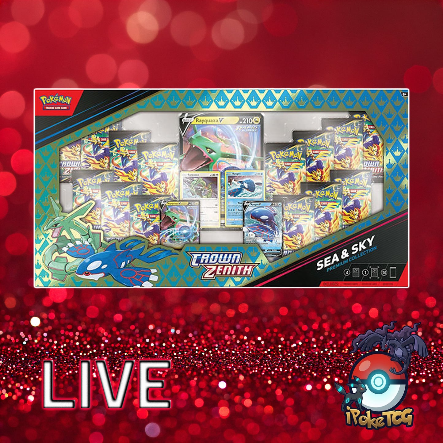 Pokemon TCG: Crown Zenith Premium Collection-Sea & Sky *(LIVE RIP ONLY)*