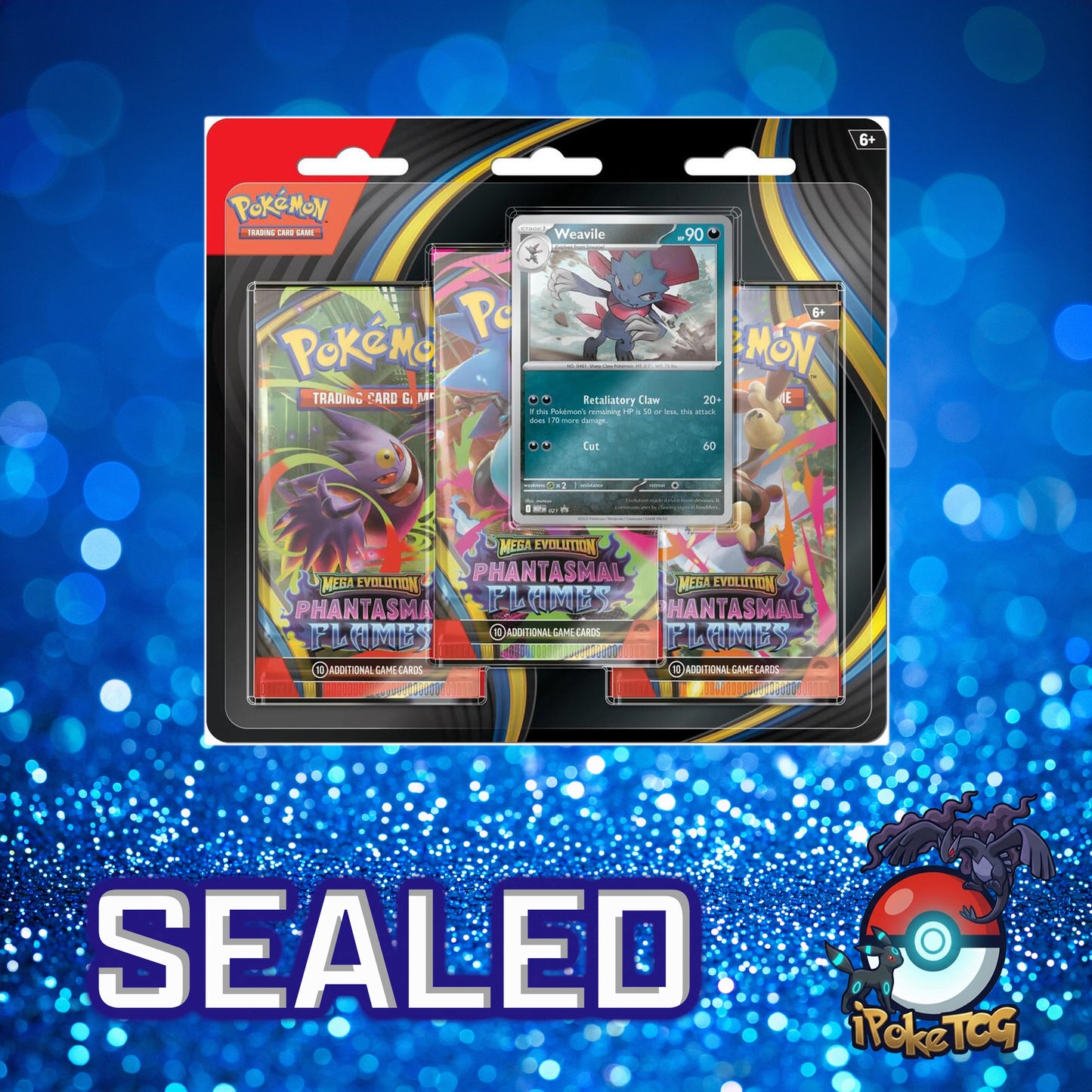 Pokemon TCG: Mega Evolutions - Phantasmal Flames - 3 Pack Blister