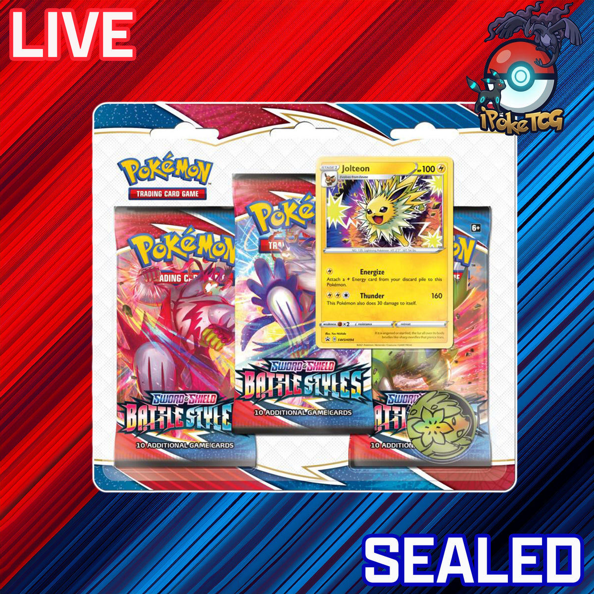 Pokemon TCG: Sword & Shield - Battle Styles 3-Pack (Jolteon)