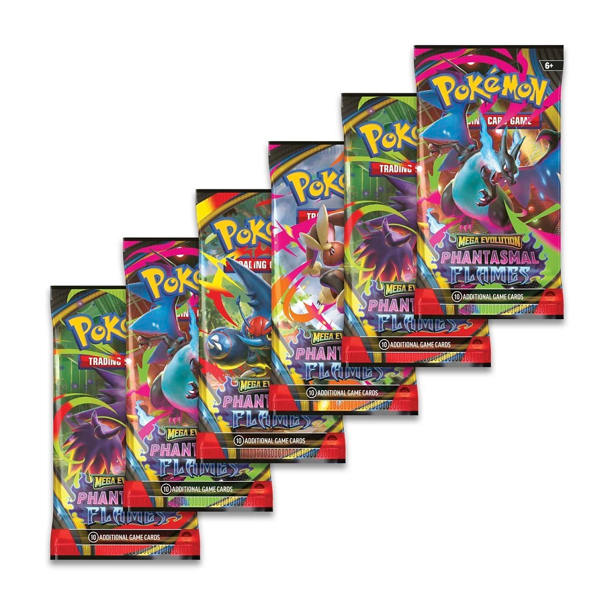 Pokemon TCG: Mega Evolution-Phantasmal Flames Booster Bundle (6 Packs)