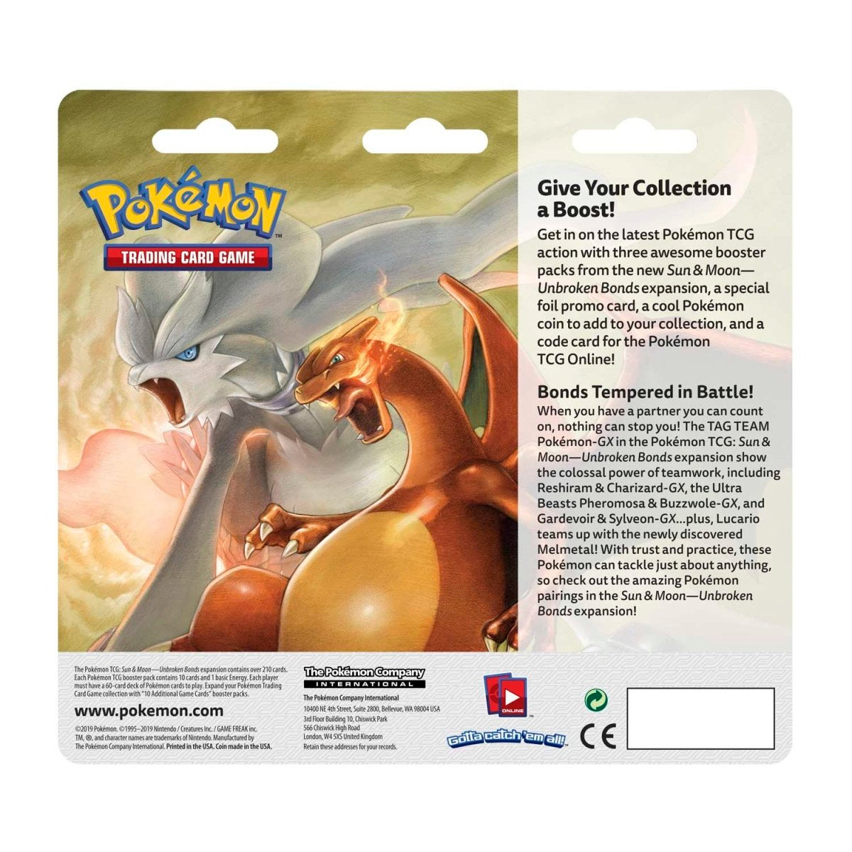 Pokemon TCG: Sun & Moon-Unbroken Bonds 3 Booster Packs, Coin & Typhlosion/Sceptile Promo Card