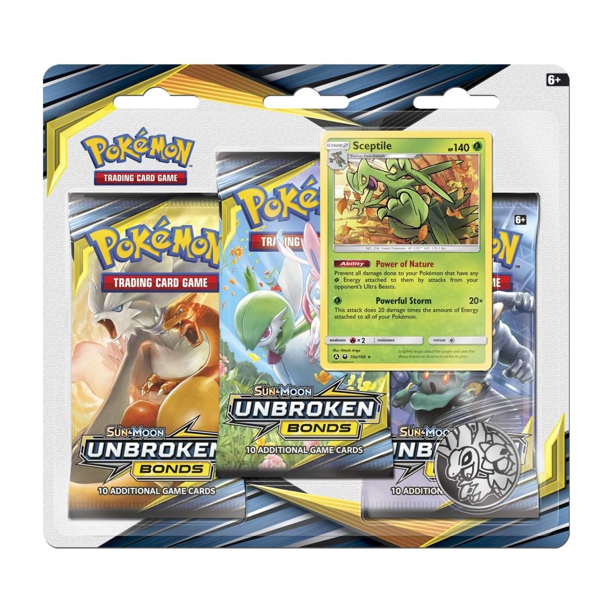 Pokemon TCG: Sun & Moon-Unbroken Bonds 3 Booster Packs, Coin & Typhlosion/Sceptile Promo Card