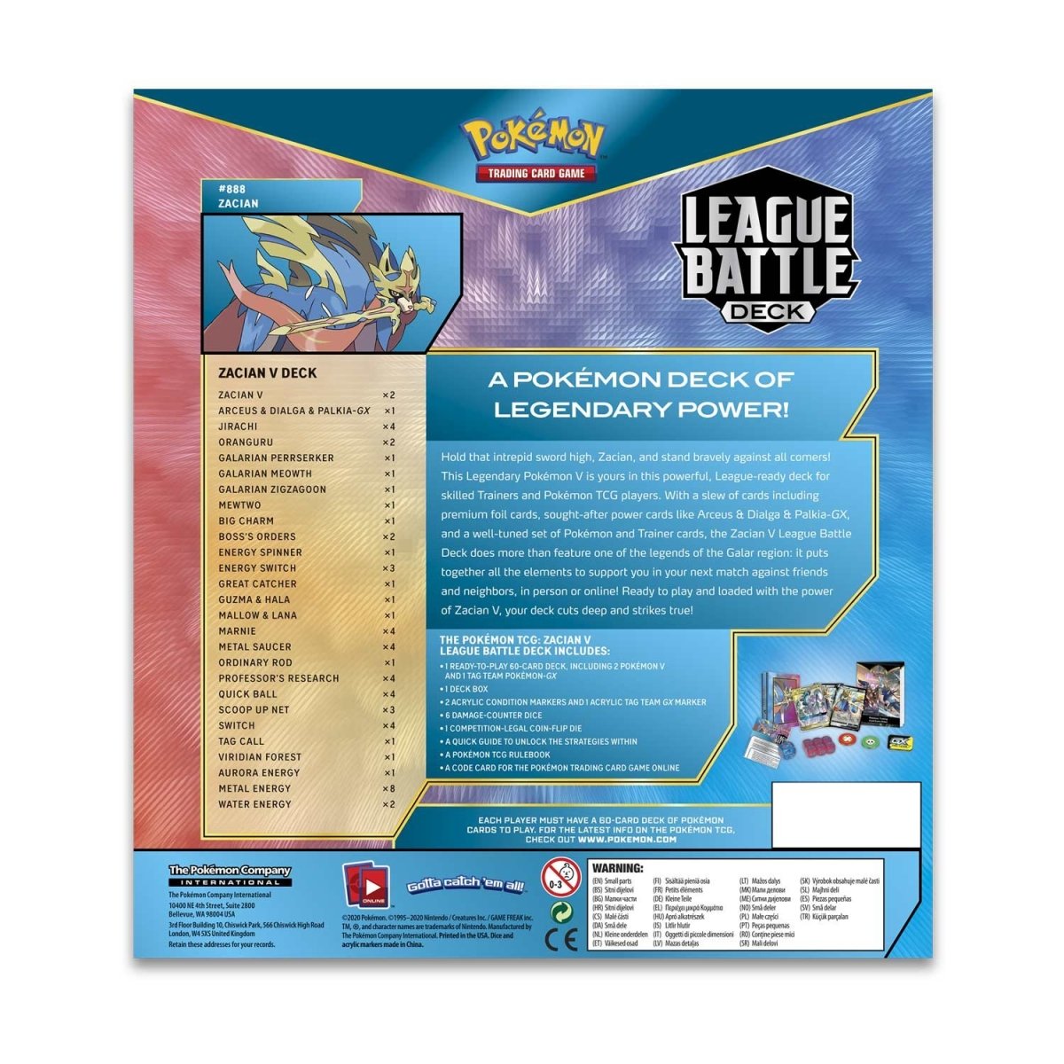 Pokemon TCG: Zacian V League Battle Deck